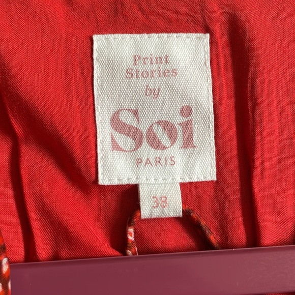 Red silk wrap dress Soi Paris 38 - Picture 6 of 10